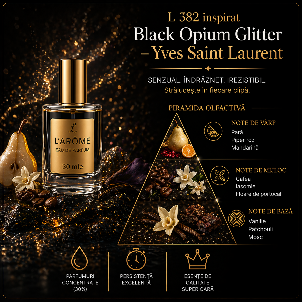 L 382 inspirat Black Opium Glitter – Yves Saint Laurent